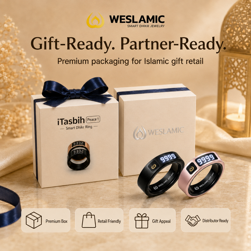 Kelvior Smart Zikr Ring in black