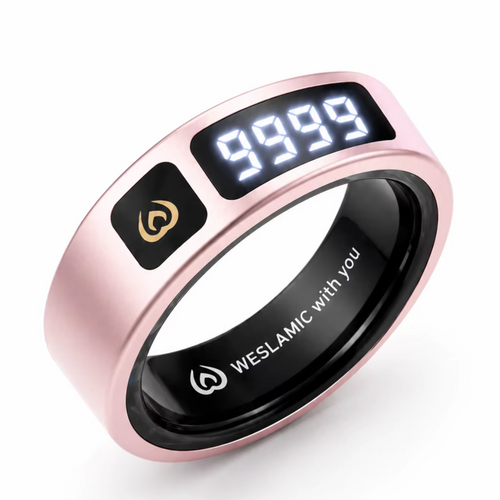 Kelvior Smart Zikr Ring – front view of the smart dhikr ring with digital LED display