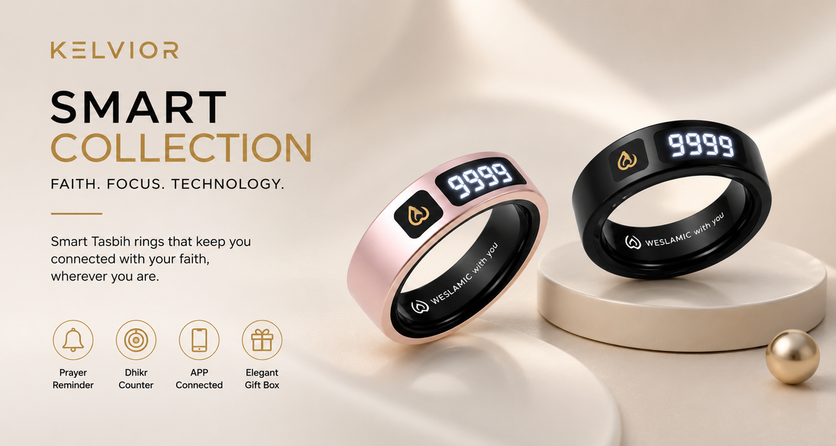Kelvior Smart Zikr Ring – close-up of the ring's design detail